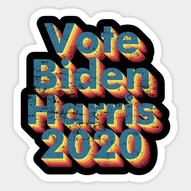 Retro Vintage Vote Biden Harris 2020 Sticker by kikiao